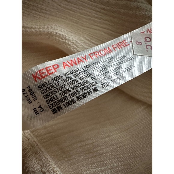 Free People Beach Bliss Maxi Dress - Cream Crinkle Gauze Lace Boho Ruffle - XS - Picture 12 of 12